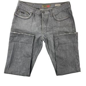 Caffeine NYC Downtown Jeans Men's 38x34 Gray Slim Button Fly Denim VTG 2000's